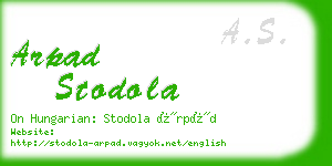 arpad stodola business card